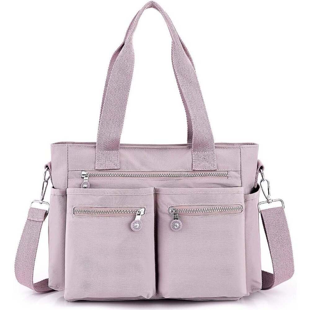 YouNuo Nylon Tote Bag for Women, Zippered Work & Travel Crossbody, Large Handbag